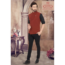 Load image into Gallery viewer, mens red rust color nehru jacket modi jacket
