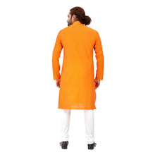Load image into Gallery viewer, Ajay Arvindbhai KhatriMen&#39;s Pure Cotton Printed Straight fit Yellow colour Kurta
