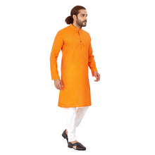 Load image into Gallery viewer, Ajay Arvindbhai KhatriMen&#39;s Pure Cotton Printed Straight fit Yellow colour Kurta
