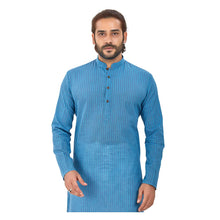 Load image into Gallery viewer, Ajay Arvindbhai Khatri Men&#39;s Pure Cotton Regular Linning Kurta Royal_Blue Colour
