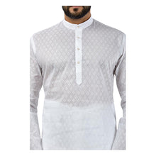 Load image into Gallery viewer, mens white color cotton regular kurta
