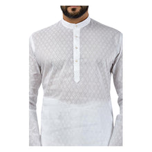 Load image into Gallery viewer, Ajay Arvindbhai Khatri Men&#39;s Pure Cotton Regular katri design kurta White Colour
