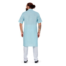 Load image into Gallery viewer, Ajay Arvindbhai Khatri Men&#39;s Half Sleeve Kurta &amp; Pyjama Set Firoji Color
