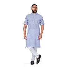 Load image into Gallery viewer, Ajay Arvindbhai Khatri Men&#39;s Half Sleeve Kurta &amp; Pyjama Set Light Purple Color
