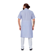 Load image into Gallery viewer, Ajay Arvindbhai Khatri Men&#39;s Half Sleeve Kurta &amp; Pyjama Set Light Purple Color
