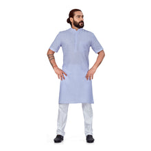 Load image into Gallery viewer, Ajay Arvindbhai Khatri Men&#39;s Half Sleeve Kurta &amp; Pyjama Set Light Purple Color
