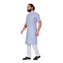 Load image into Gallery viewer, Ajay Arvindbhai Khatri Men&#39;s Half Sleeve Kurta &amp; Pyjama Set Light Purple Color
