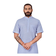 Load image into Gallery viewer, Ajay Arvindbhai Khatri Men&#39;s Half Sleeve Kurta &amp; Pyjama Set Light Purple Color
