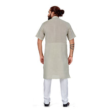 Load image into Gallery viewer, Ajay Arvindbhai Khatri Men&#39;s Half Sleeve Kurta &amp; Pyjama Set Pista Color
