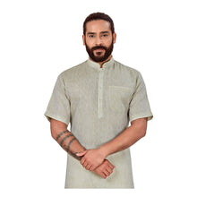 Load image into Gallery viewer, Ajay Arvindbhai Khatri Men&#39;s Half Sleeve Kurta &amp; Pyjama Set Pista Color
