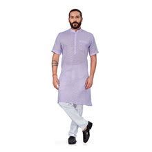 Load image into Gallery viewer, Ajay Arvindbhai Khatri Men&#39;s Half Sleeve Kurta &amp; Pyjama Set Purple Color
