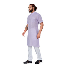 Load image into Gallery viewer, mens purple color kurta pajama set
