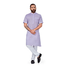 Load image into Gallery viewer, Ajay Arvindbhai Khatri Men&#39;s Half Sleeve Kurta &amp; Pyjama Set Purple Color
