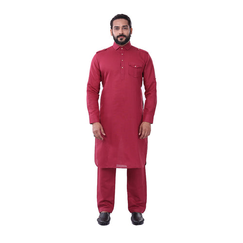 mens cotton regular pathani set