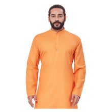 Load image into Gallery viewer, mens orange color polyster cotton kurta
