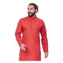 Load image into Gallery viewer, mens red color polyster cotton kurta
