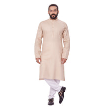 Load image into Gallery viewer, Ajay Arvindbhai Khatri Men&#39;s Cotton Straight Linning Kurta Fown Colour
