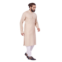 Load image into Gallery viewer, Ajay Arvindbhai Khatri Men&#39;s Cotton Straight Linning Kurta Fown Colour
