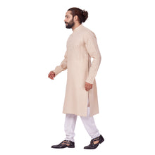 Load image into Gallery viewer, Ajay Arvindbhai Khatri Men&#39;s Cotton Straight Linning Kurta Fown Colour
