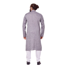 Load image into Gallery viewer, Ajay Arvindbhai Khatri Men&#39;s Cotton Straight Linning Kurta Grey Colour
