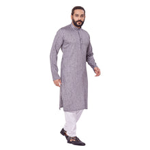 Load image into Gallery viewer, Ajay Arvindbhai Khatri Men&#39;s Cotton Straight Linning Kurta Grey Colour
