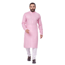 Load image into Gallery viewer, Ajay Arvindbhai Khatri Men&#39;s Cotton Straight Linning Kurta Pink Colour
