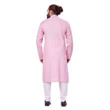 Load image into Gallery viewer, Ajay Arvindbhai Khatri Men&#39;s Cotton Straight Linning Kurta Pink Colour
