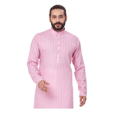Load image into Gallery viewer, Ajay Arvindbhai Khatri Men&#39;s Cotton Straight Linning Kurta Pink Colour
