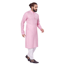 Load image into Gallery viewer, Ajay Arvindbhai Khatri Men&#39;s Cotton Straight Linning Kurta Pink Colour

