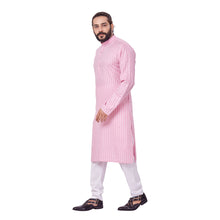 Load image into Gallery viewer, Ajay Arvindbhai Khatri Men&#39;s Cotton Straight Linning Kurta Pink Colour
