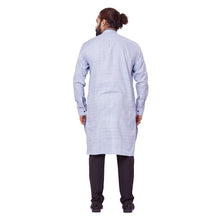 Load image into Gallery viewer, mens light blue color cotton embroidery kurta
