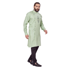 Load image into Gallery viewer, Ajay Arvindbhai Khatri Men&#39;s Pure Cotton Regular Embriodery design kurta Pista_Green Colour
