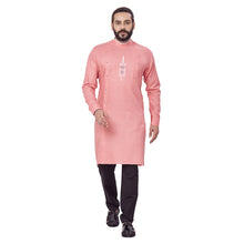 Load image into Gallery viewer, mens pink color cotton embroidery kurta
