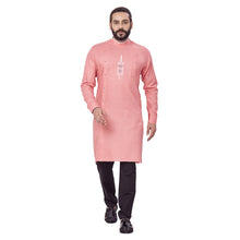 Load image into Gallery viewer, Ajay Arvindbhai Khatri Men&#39;s Pure Cotton Regular Embriodery design kurta Pink Colour
