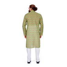 Load image into Gallery viewer, Ajay Arvindbhai Khatri Men&#39;s Pure Cotton Printed Kurta P Green Colour
