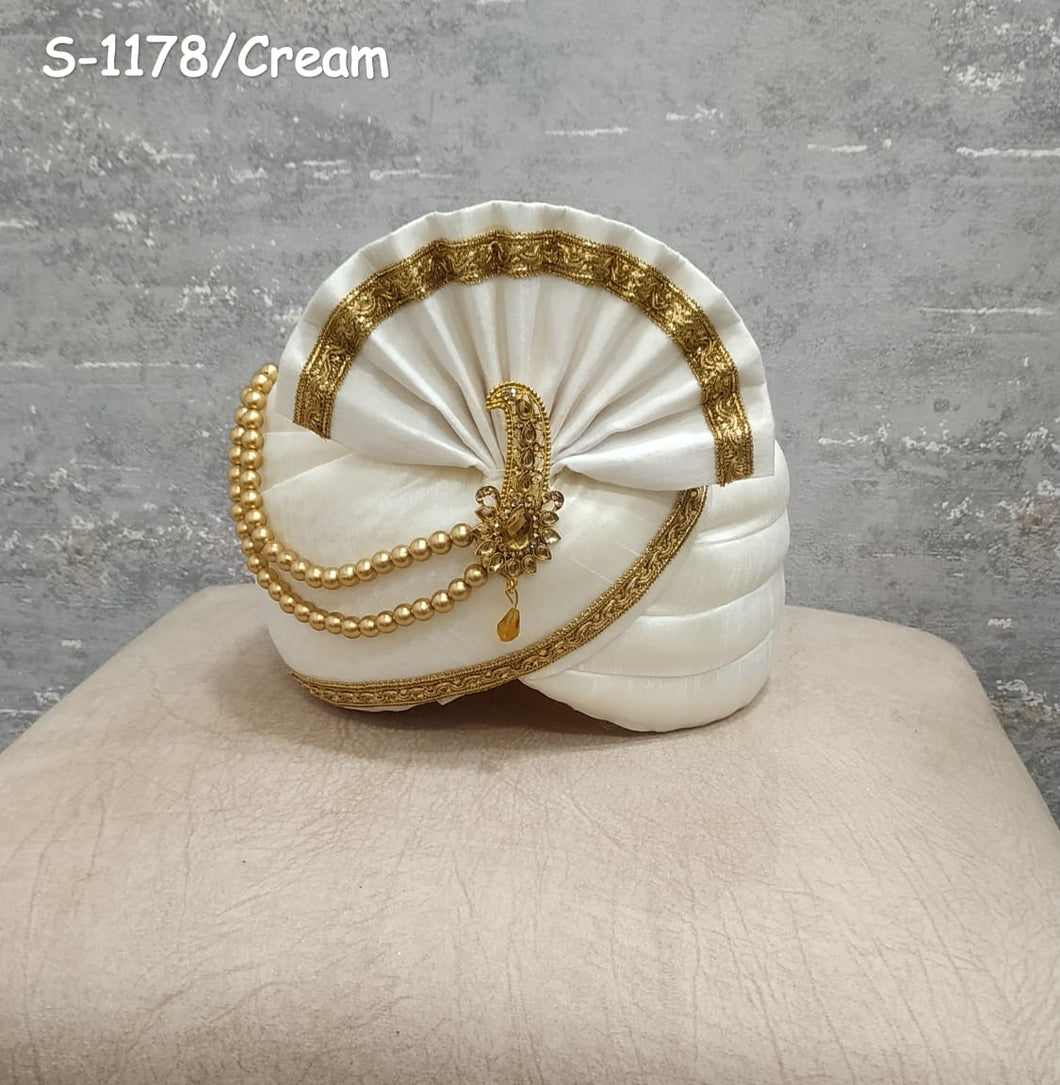 Ajay Arvindbhai Khatri Men's Cream Safa S/1178
