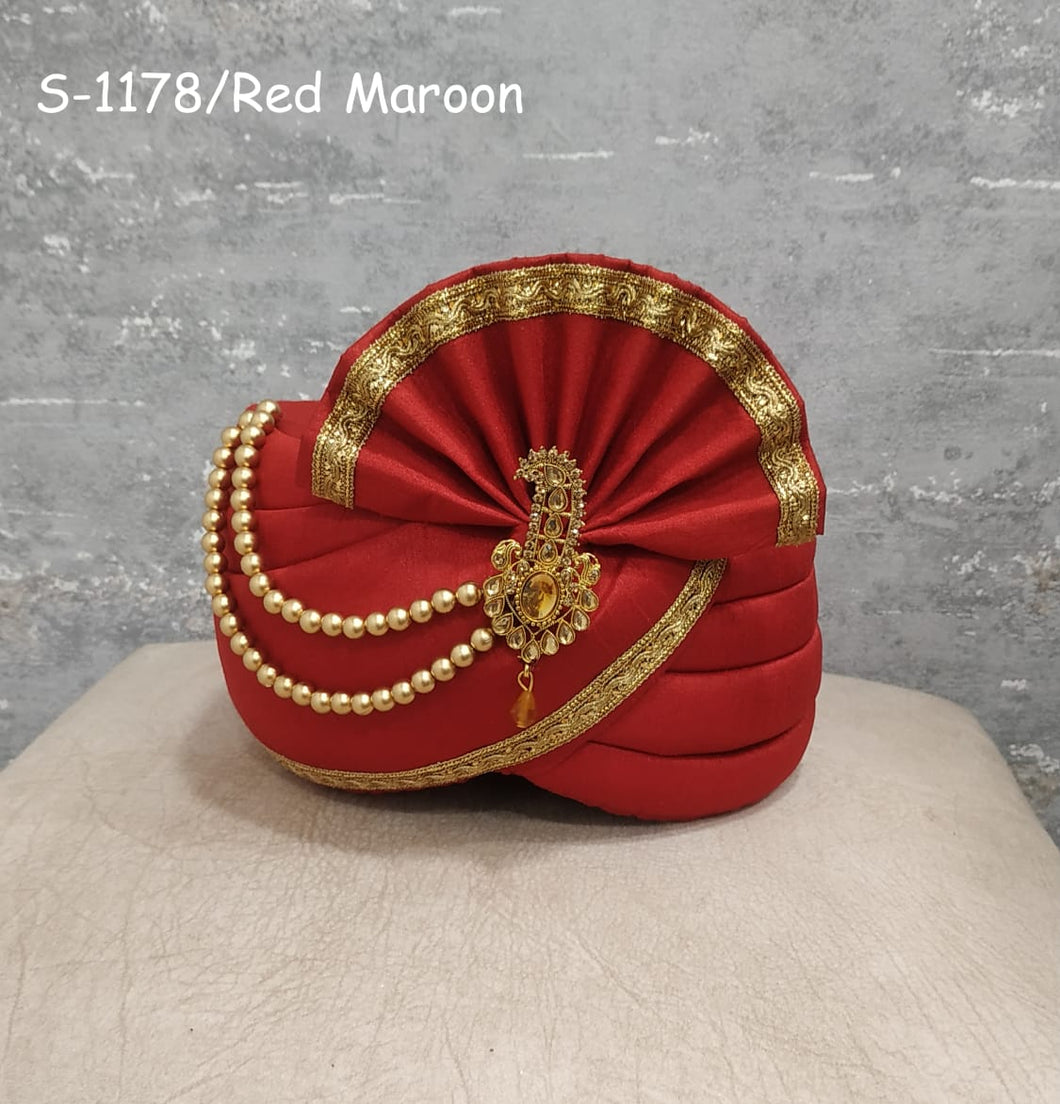 Ajay Arvindbhai Khatri Men's Red Maroon Safa S/1178