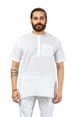 mens white color cotton regular night wear or pehran