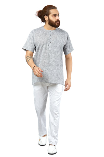 mens grey color cotton night wear or pehran