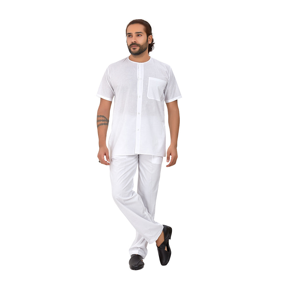 Ajay Arvindbhai Khatri Men's Pure Cotton Regular Night wear kurta white Colour