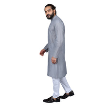 Load image into Gallery viewer, Ajay Arvindbhai Khatri Men&#39;s Pure Cotton Regular Handloom Kurta Grey Colour
