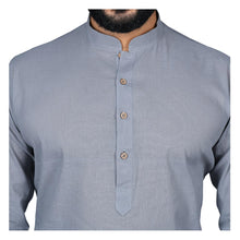 Load image into Gallery viewer, Ajay Arvindbhai Khatri Men&#39;s Pure Cotton Regular Handloom Kurta Grey Colour
