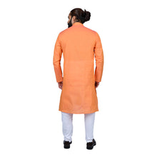Load image into Gallery viewer, Ajay Arvindbhai Khatri Men&#39;s Pure Cotton Straight HandloomOrange Colour Kurta
