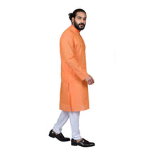 Load image into Gallery viewer, mens orange color cotton handloom kurta
