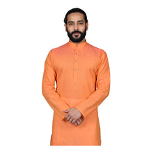 Load image into Gallery viewer, mens orange color cotton handloom kurta
