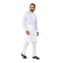 Load image into Gallery viewer, Ajay Arvindbhai Khatri Men&#39;s Pure Cotton Regular Night wear kurta set white Colour

