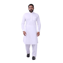 Load image into Gallery viewer, Ajay Arvindbhai Khatri Men&#39;s Pure Cotton Regular Pathani Suit Set WHITE Colour
